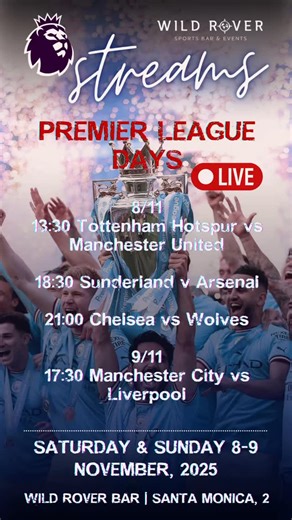 3.9K views · 15 reactions | ⚽ WEEKEND MATCH STREAMS AT WILD ROVER!...