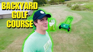 Making My Lawn a Golf Course with Ryegrass – Backyard Fun!