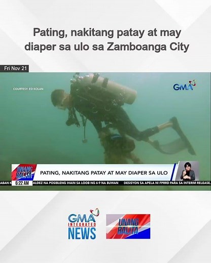 Pating, nakitang patay at may diaper sa ulo sa Zamboanga City | Unang Balita