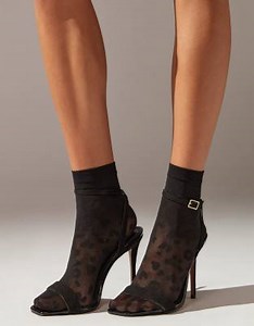 Calzedonia Animal print sheer short socks in black animal print | ASOS