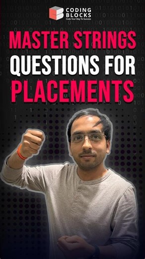 Placement Preparation: String Topic Questions by Monu Bhaiya! #code #codingblocks #strings #dsa