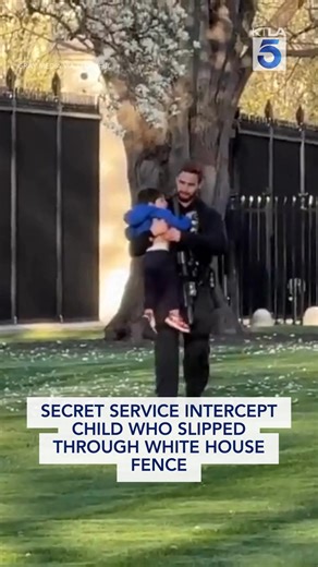 The United States Secret Service escorted a boy from the North Lawn of the White House on Wednesday after he slipped through a fence. (Gray Media via Storyful) | KTLA 5 News
