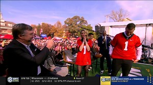 A bet is a bet 😂 Kirby Smart loved seeing Tim Tebow and Laura Rutledge in Georgia jerseys. Luke Bryan | Jason Aldean | SEC Network