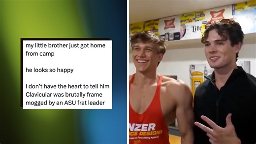 A clip of streamer Clavicular getting 'frame mogged' by a frat guy has turned into the latest copypasta meme