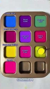 Create 12 Vibrant Colors with Only 4 Base Paint Colors #colormixing #satisfying #mixcolor