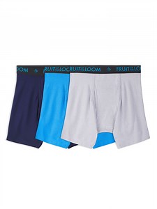 Fruit of the Loom Men's Breathable Cotton Micro-Mesh Boxer Briefs, 3-Pack