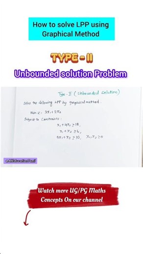 How to Solve unbounded minimization LPP using graphical method in tamil #or #maths #shorts