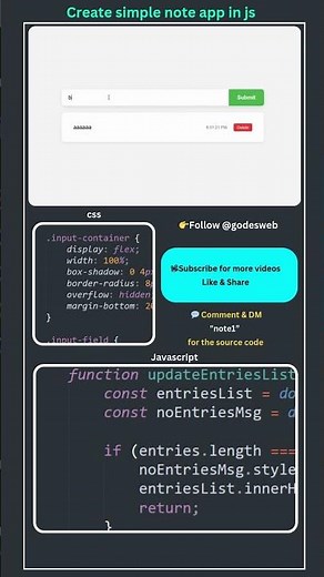 Create Simple Note App in JavaScript | Beginner Project