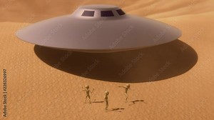 Extremely detailed and realistic 3d animation of dancing Grey Aliens on a Mars like Plant