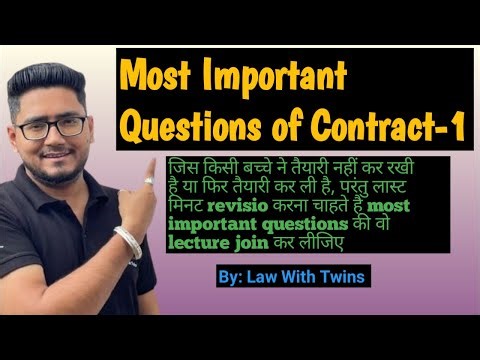 Contract-1 | Ballb| LLB | Most important Questions with easy explanation| CCSU MSU| Allahabad | LU