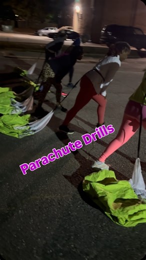 Parachute Sprints + Circuit Training = Out of Breath Like a Kid Again...