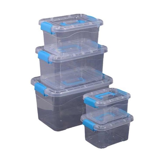 2024 BPA Free Plastic Clear Organizer Container Storage Bins & Boxes With Lids And Secure Pull Handle