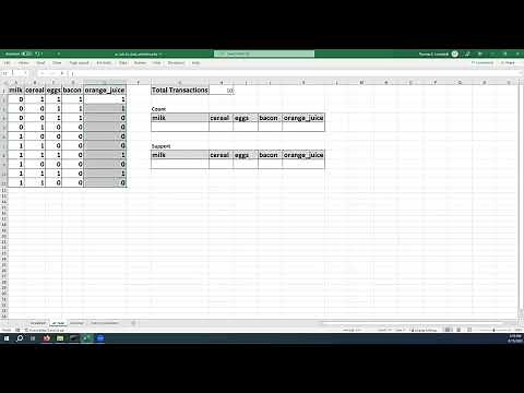 Association Rules in Excel (Setup)