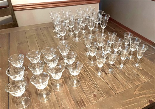 Antique Willow Moon Glass Collection - Etsy