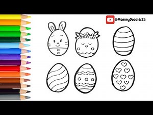How to Draw Cute Easter Eggs Step by Step | Easy Doodles for Kids