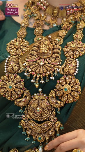 Sree Kumaran Thangamaligai on Instagram: "💫 100 Powns Wedding Symphony 💫 One Dream. A Lifetime of Memories. From the first sparkle to the final step down the aisle, your wedding deserves more than just jewellery Each piece is a promise of love and tradition. 💍 Exquisitely handpicked. Expertly handcrafted. Each piece, a promise of love and tradition. 👰🏽‍♀️ For the moments that live forever in hearts and albums. 📍 Visit us at Oppanakara Street, Coimbatore Contact: 7550354888 #SreeKumaranThan