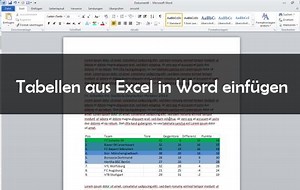 Excel-Tabelle in Word einfügen