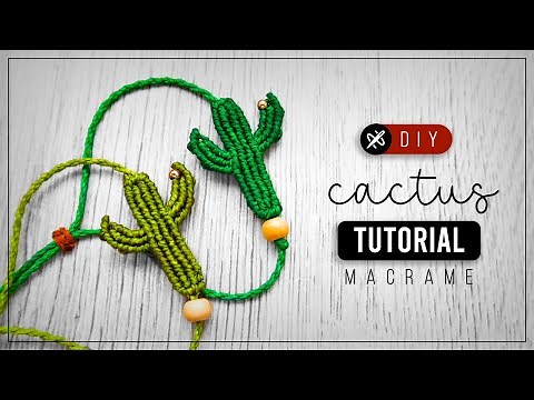 DIY Cactus » 🌵 tutorial | como hacer pulsera de cactus con hilo ● Macrame Cactus #277