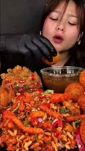 SPICY PANIPURI 🔥 || MUKBANG|| ASMR EATING #trendingshorts#mukbang#asmr #food#viral