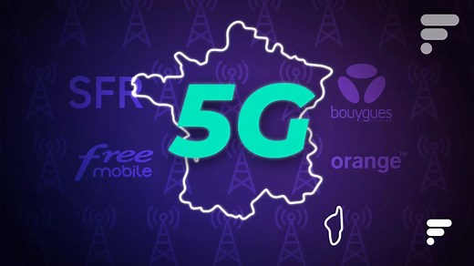 Cartes et couverture 5G d'Orange, SFR, Free et Bouygues Telecom