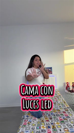Cama con luces led #bed #bedroomdesign #twin #roomdecor #ledbedframe