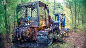 Recovering a dozer stuck in the woods for decades
