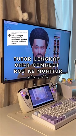Replying to @YatimPiatuInJapan ini tutor lengkapnya yaa cara connect ROG Ally ke monitor biar bisa dijadiin PC gaming, buat kerja, ngerjain skripsi, dll. link tempat aku beli usb hub nya ada di bioku ✨ #rogally #pcgame #monitorgamer