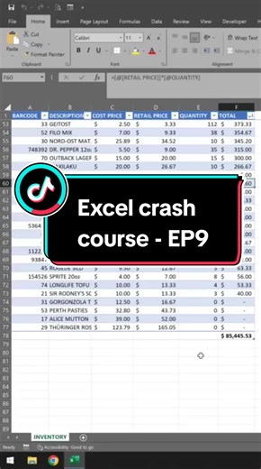 Excel beginners crash course - Episode 9 #exceltipsandtricks2023 #exceltutorialforbeginners