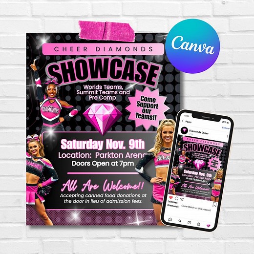 Cheer Showcase Flyer Template – 8.5x11 Print & Social Media Post - Etsy