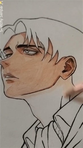 Drawing Captain Levi! ⚔️ (Part 2/2) #Shorts #LeviAckerman #AnimeArt #sorts