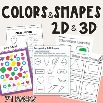 2D vs 3D Shapes Color Anchor Chat Attributes Worksheets Composing