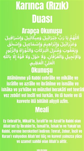 Karınca Duası | Kalbe Şifa Dualar