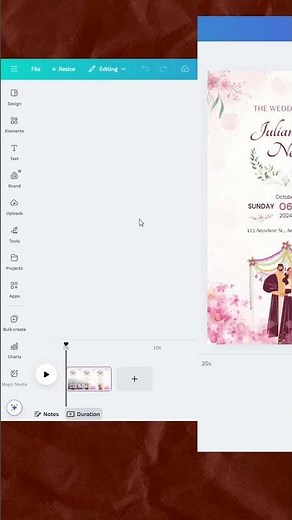 Create 3d Animated wedding card in canva