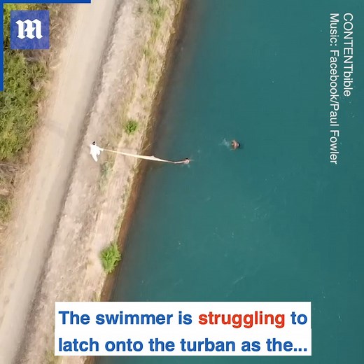 3.6M views · 10K reactions | This hero saves a swimmer from drowning by throwing him his turban!    via CONTENTbible | Daily Mail Video | Facebook