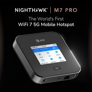 2.1K views · 15 reactions | We're excited to partner once again with @ATT 5G to bring you the Nighthawk M7 Pro! The world’s first WiFi 7 5G mobile hotspot, it’s small but mighty, delivering ultra-fast 5G speeds and next-gen WiFi 7 for up to 64 devices, wherever you are. Learn more: https://bit.ly/4glpF1n #WiFi7 #ATT #MobileWiFi #5G #MobileHotspot #Tech | Netgear | Facebook