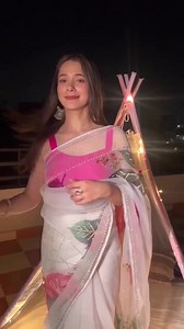 C4200210088888JA Beautiful print all over saree with all over heavy handcrafted work in premium organza saree and white silk blouse | Fashion Point | Facebook