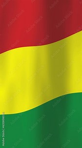 Waving Flag of Bolivia, Vertical Video, 4K Animated Background. National Bolivian Flag Wave Motion Graphics Seamless Loop, Video for Backgrounds, Social Media and Screens