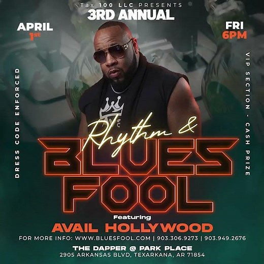 AVAIL HOLLYWOOD LIVE TEXARKANA APRIL 1st!!! @ The DAPPER PARK PLACE