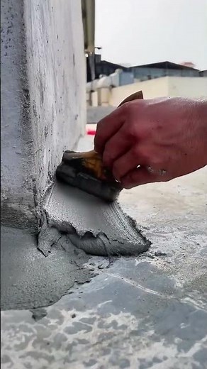 Cement smoothing process for wall waterproofing slope
