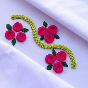 Simple hand embroidery border design||কামিজ/কুর্তি/ওড়না হাতের কাজের বর্ডার ডিজাইন| | Secret Hand Stitch