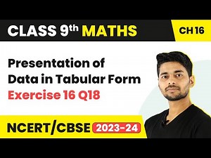 Presentation of Data in Tabular Form - Ex 16 Q18 (RS Aggarwal) | Class 9 Maths Chapter 16 | CBSE