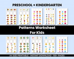 Pattern Recognition Activity Book for Kids, 100 Pages of Fun Learning – Educational Workbook for Ages 3-6, Thinking Skills Practice - Etsy Canada