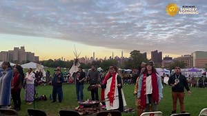 12K views · 846 reactions | For the second year running as an official U.S. holiday, Indigenous Peoples' Day is being marked Monday in New York alongside Columbus Day. Some 50 people, many in traditional Native American garments, gathered at sunrise NYC's Randall's Island to mark the day. | CBS Sunday Morning | Facebook