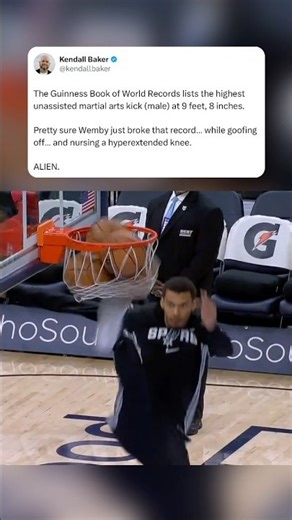 Wemby out here casually breaking world records 🤯 (h/t kendallbaker/X)