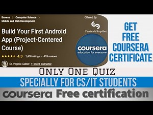 Build Your First Android App |Coursera Quiz Answers | Free Coursera Courses| Project Centered Course