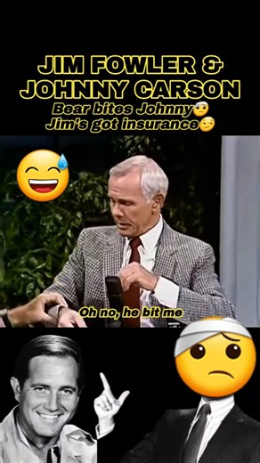 Bear bites Johnny, Jim's got insurance🤭 #shorts #johnnycarson #tonightshow #jimfowler #bear