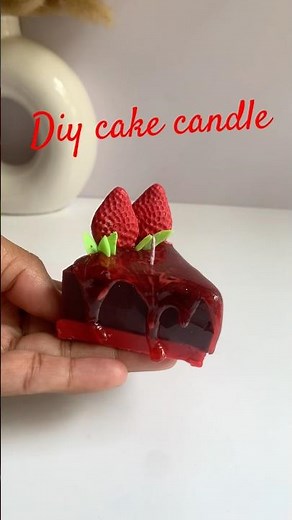 Diy cake candle #diy #craft #shorts #shortsfeed #youtubeshorts #candle #cake #red #viral #trending