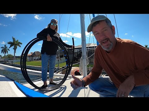 Installing our new Tides Marine mast track.