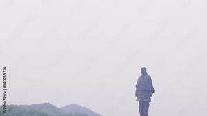 statue of unity the world tallest statue with bright sky at day from different angle