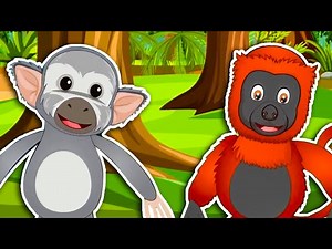 5 Little Monkeys Song! | Jungle Animal Sound Songs | Kids Learning Videos - Videos For Kids
